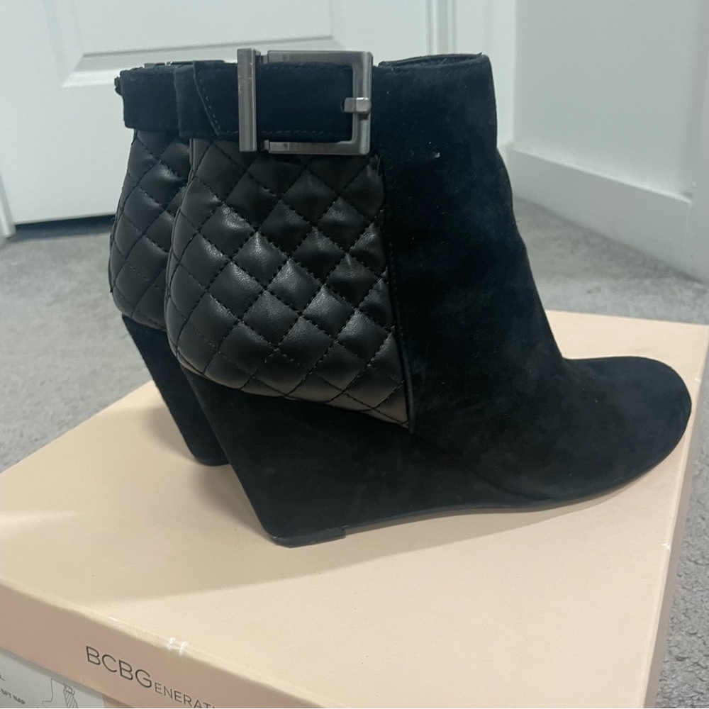 BCBGeneration Black Quilted Ankle Boots